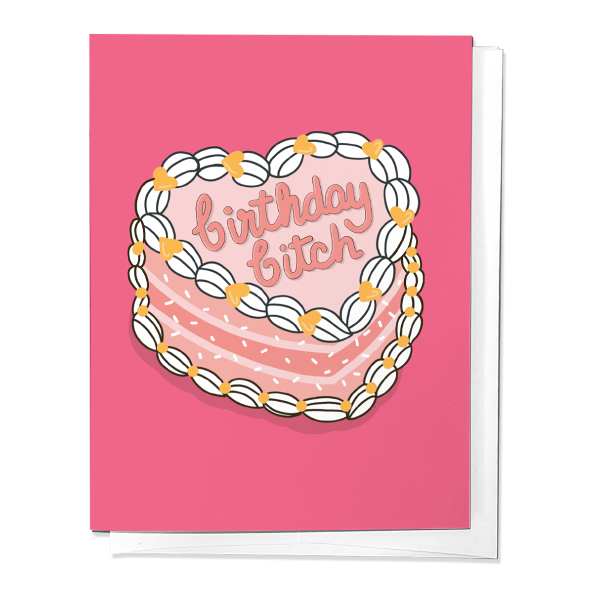 Birthday Bitch Cake with Icing, Funny Trendy Greeting Card