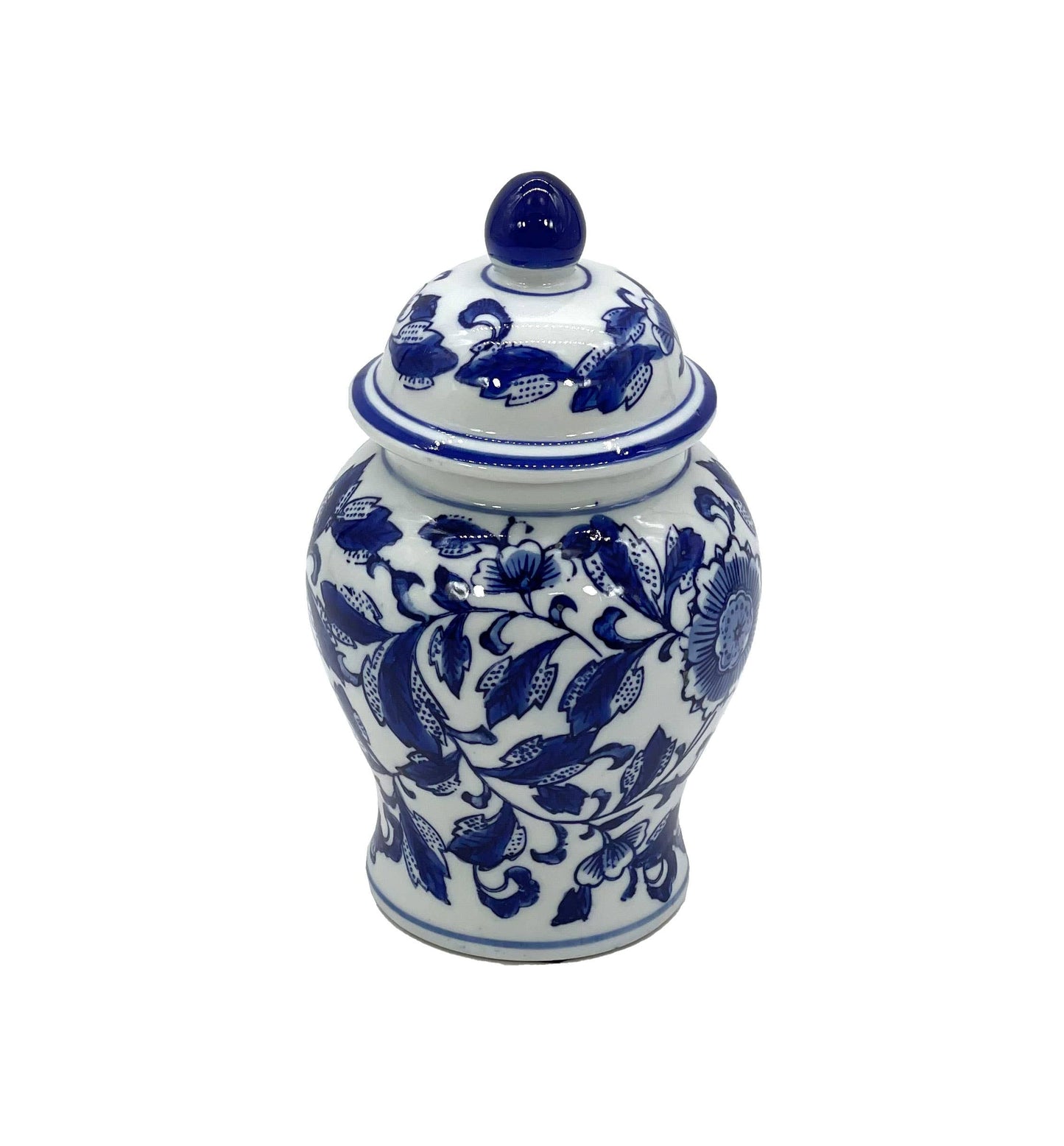 Small Chinoiserie Ceramic Decorative Tea & Ginger Jar 8"