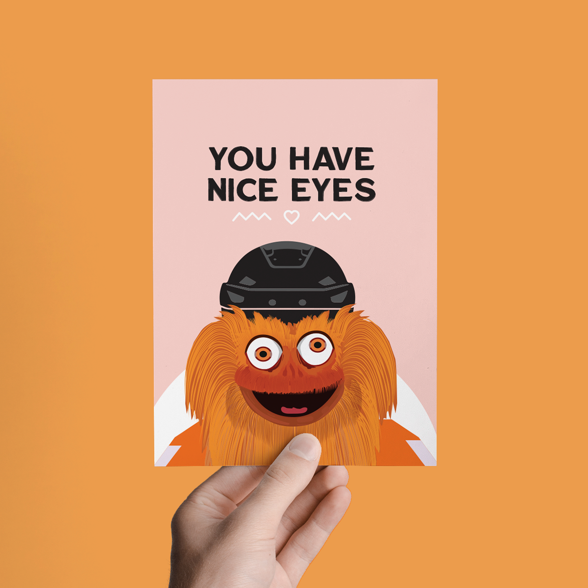 You Have Nice Eyes Gritty Philly Flyers Love Friendship Card