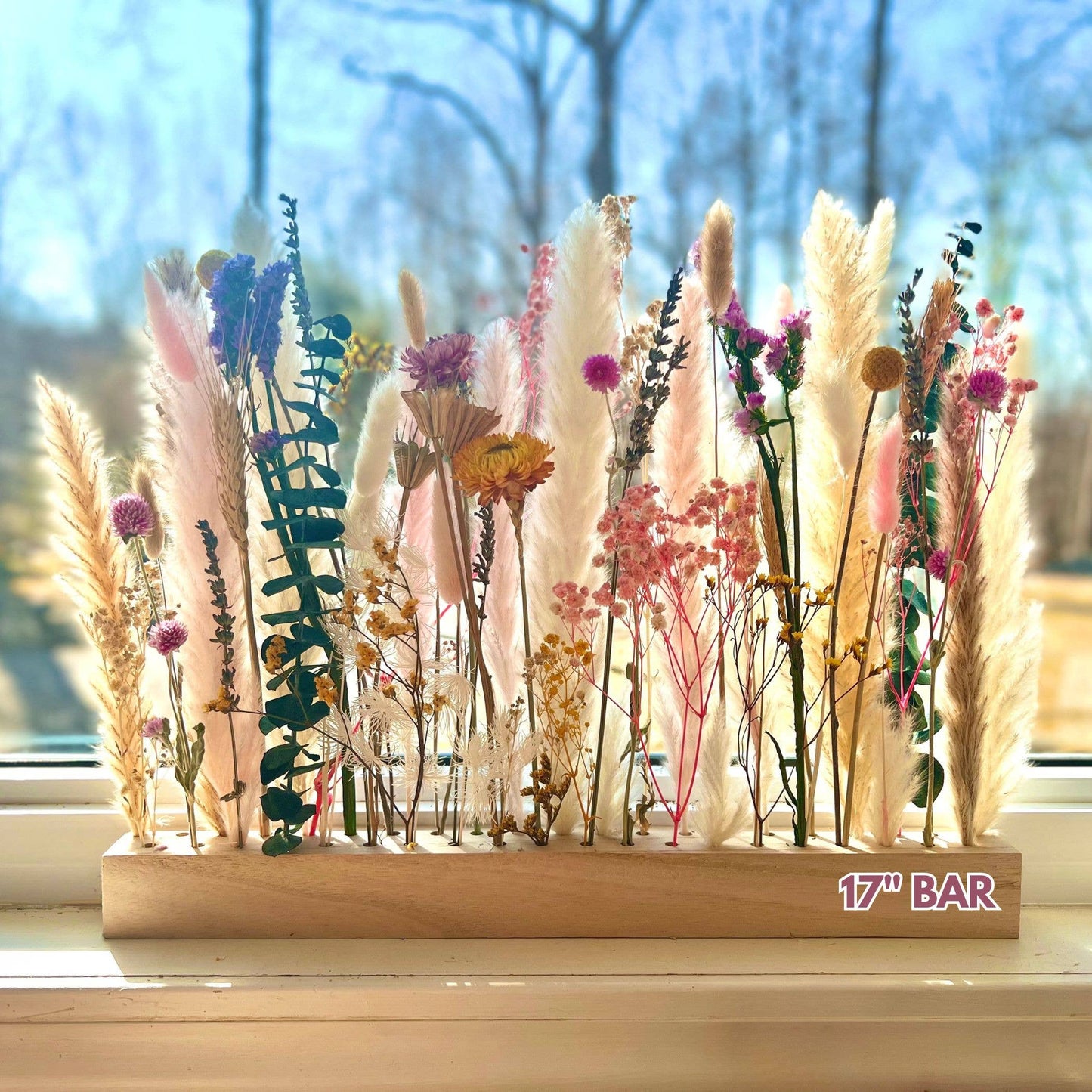Dried Flowers Bouquet with Wood Bar