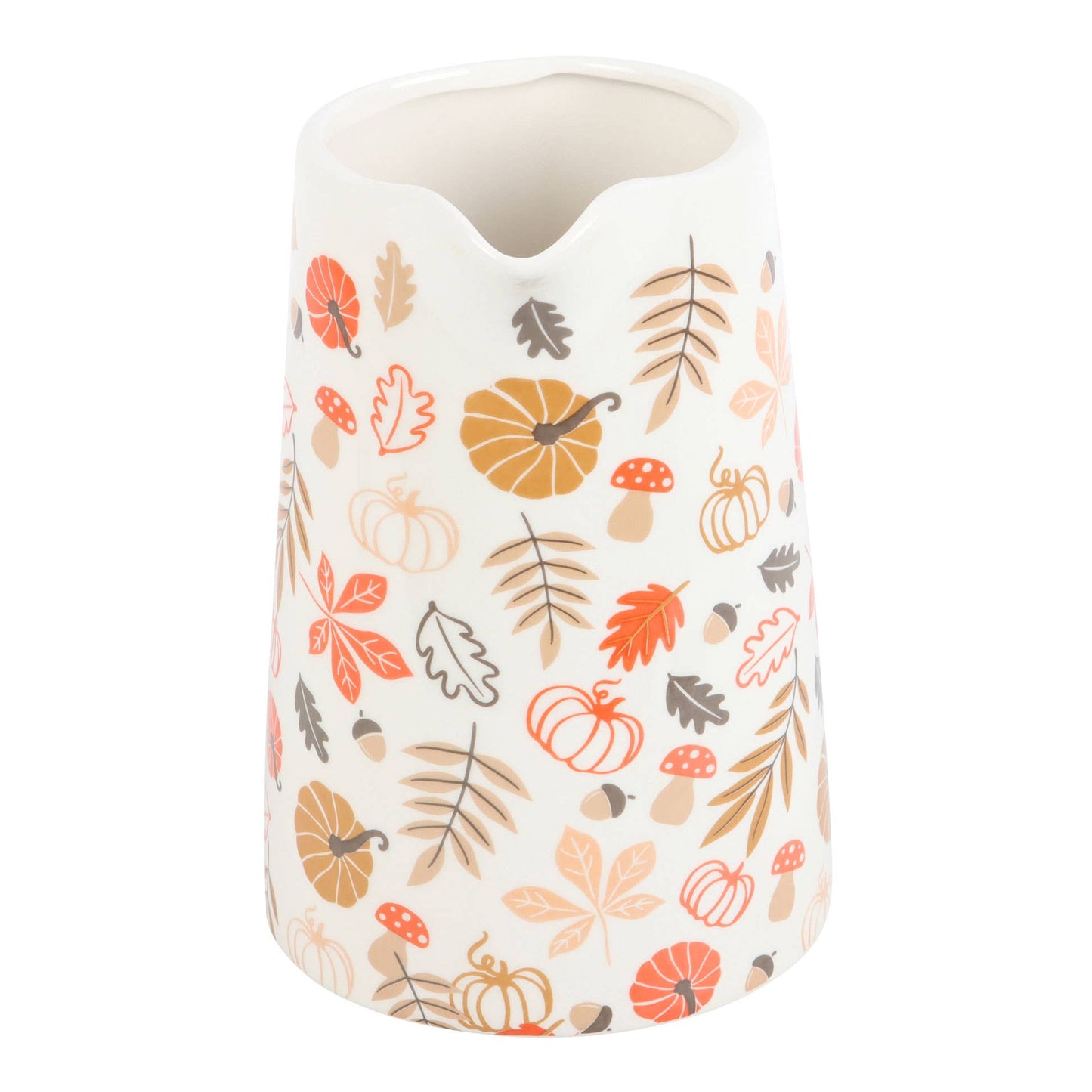 Autumn Leaves and Pumpkin Ceramic Fall Flower Jug