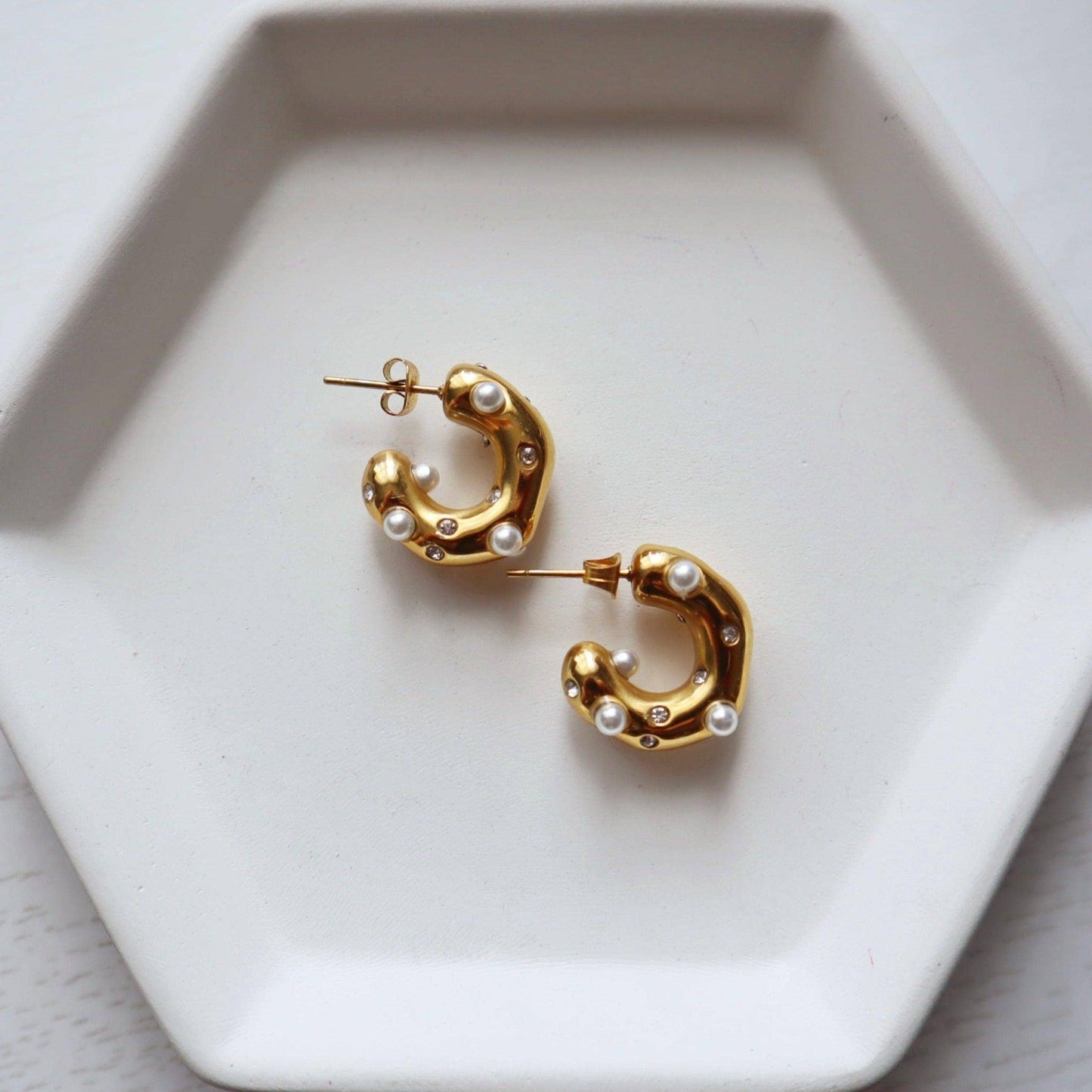 Pearl Dazzle Hoops