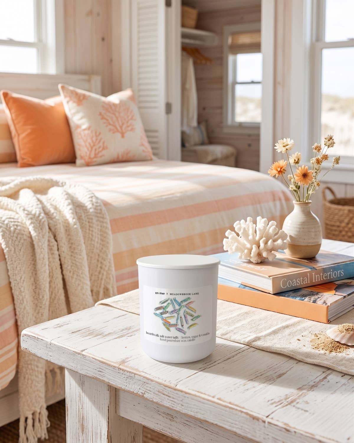 Salt water taffy | soy wax candle by en mer x Meadowbrook Ln