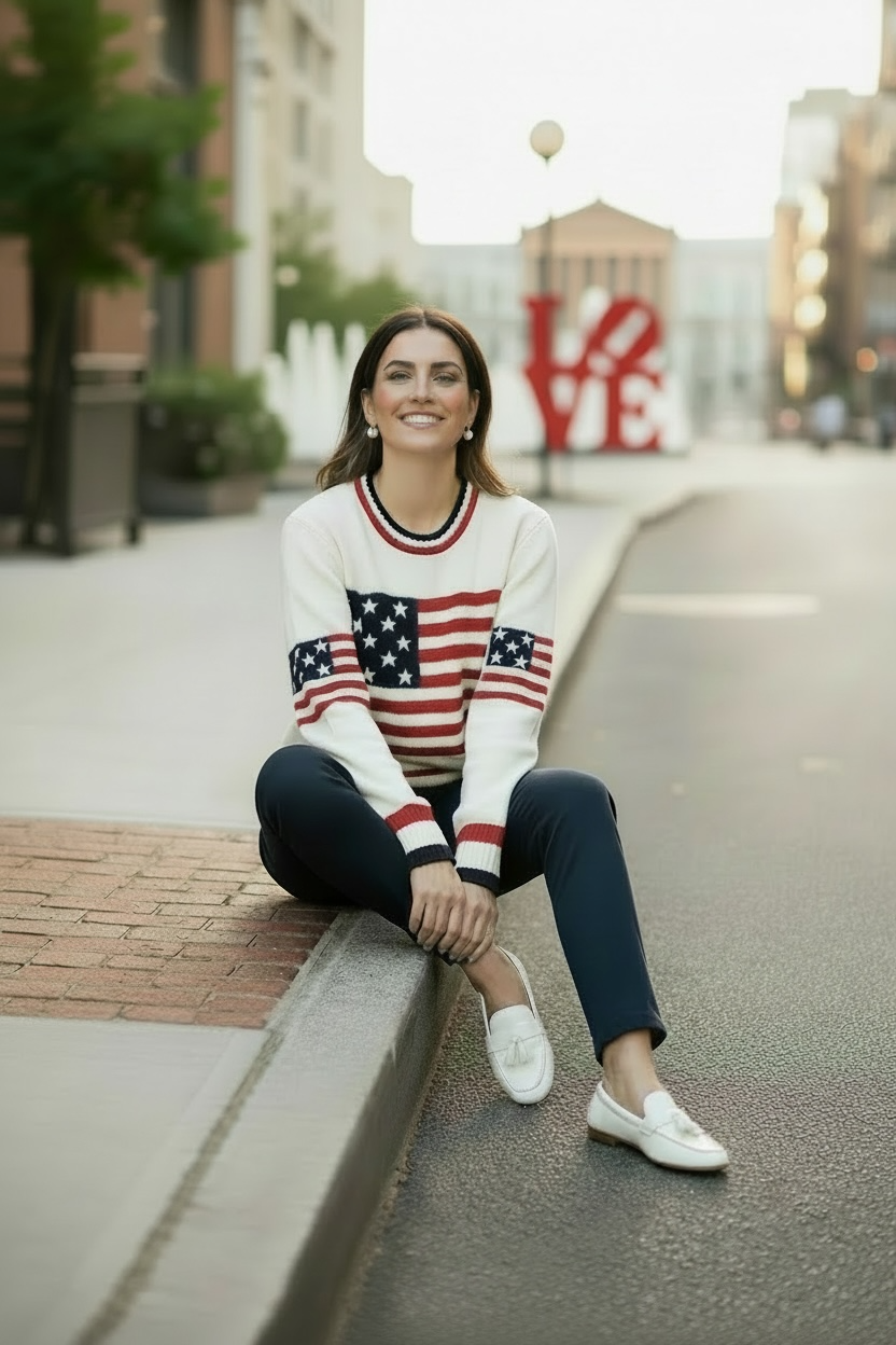 USA 250th Flag Knit Sweater