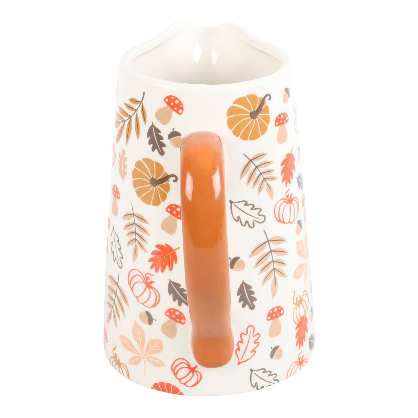 Autumn Leaves and Pumpkin Ceramic Fall Flower Jug