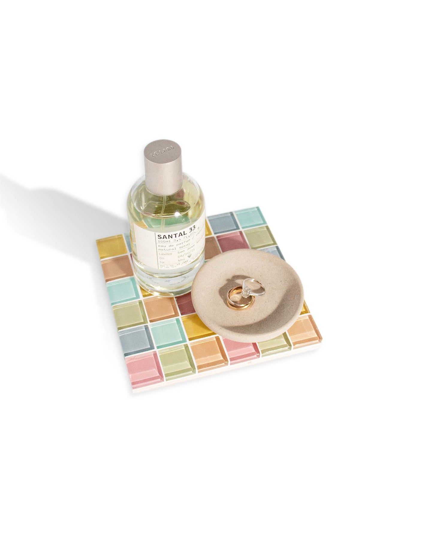 GLASS TILE DECORATIVE TRAY - Pastel Sprinkles