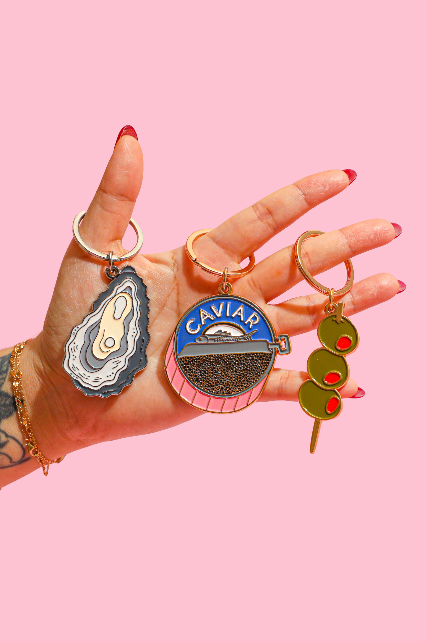 Caviar Enamel Keychain Bag Charm