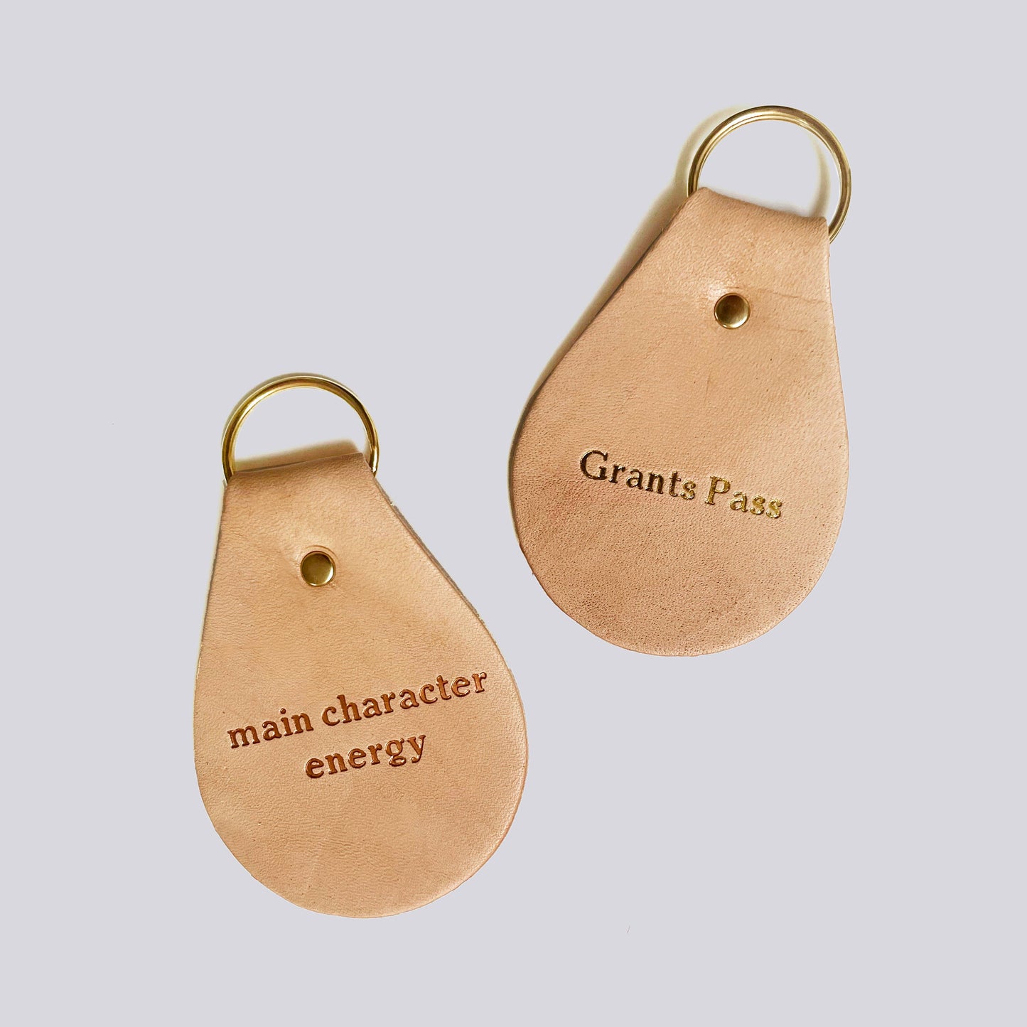 Foil Embossed Discoverie Goods Co. Leather Keychain