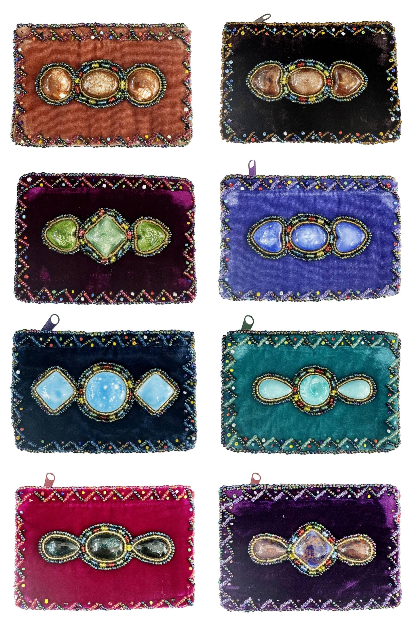 Gem Rectangle Velvet Coin Purse