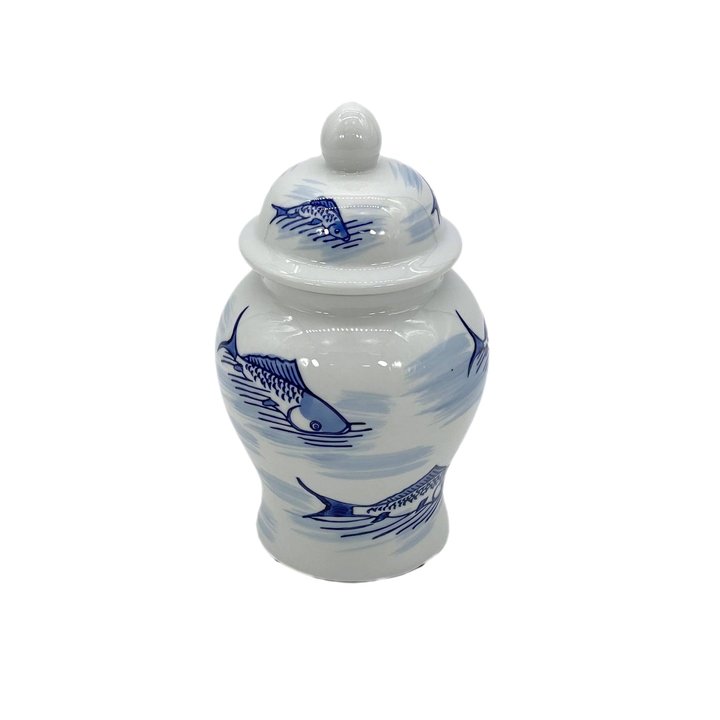 Small Chinoiserie Ceramic Decorative Tea & Ginger Jar 8"