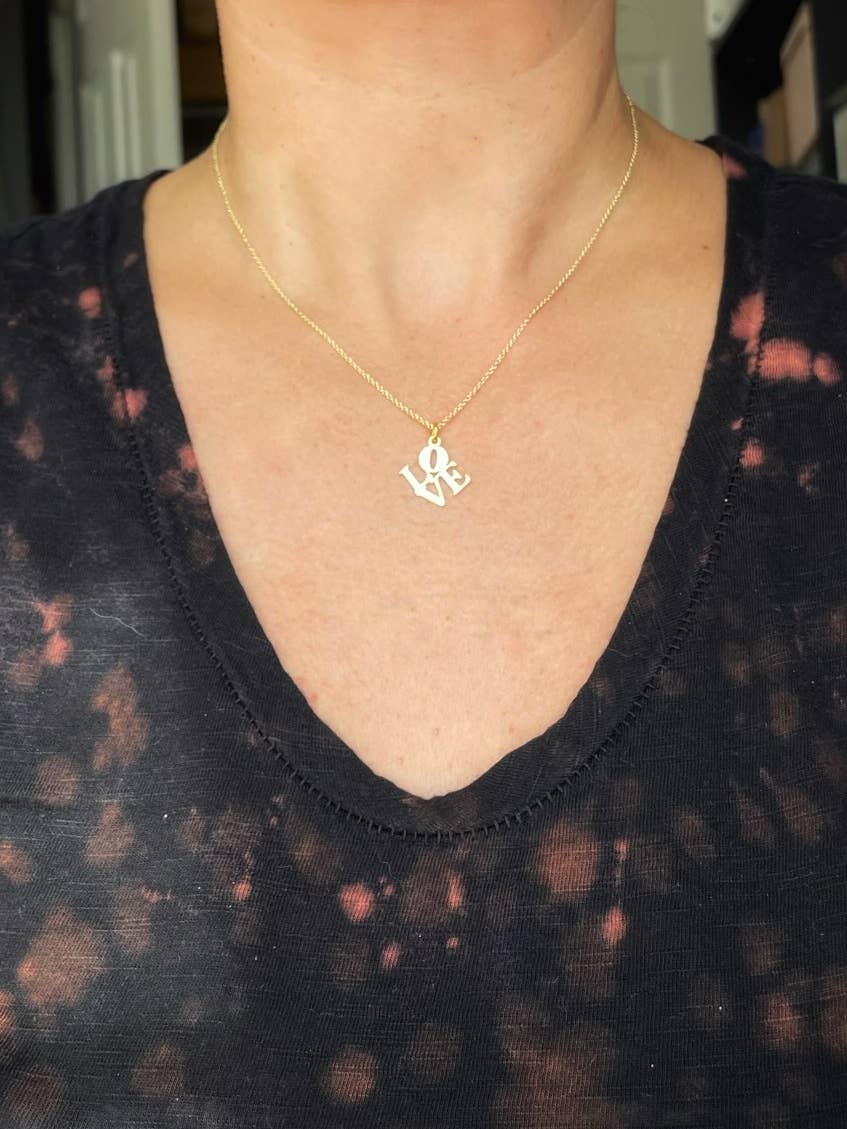 LOVE Charm Necklace ~ Gold