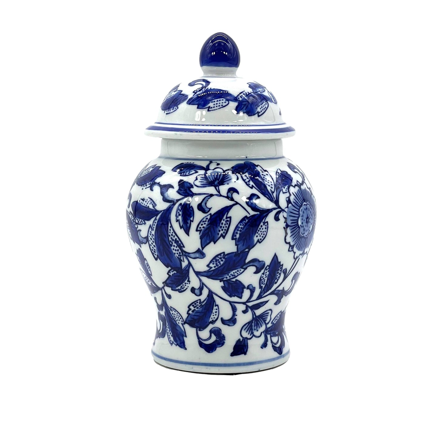 Small Chinoiserie Ceramic Decorative Tea & Ginger Jar 8"