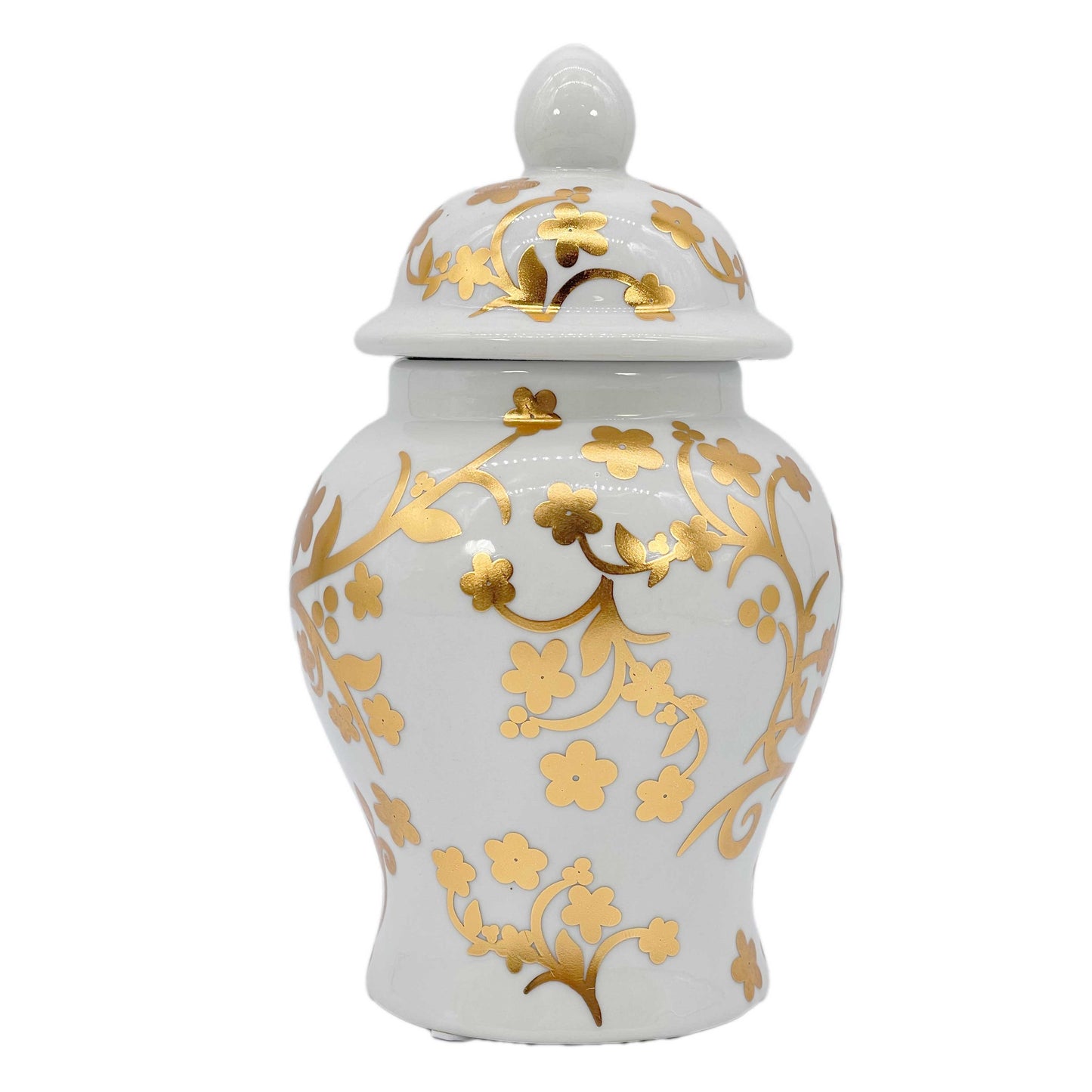 Small Chinoiserie Ceramic Decorative Tea & Ginger Jar 8"