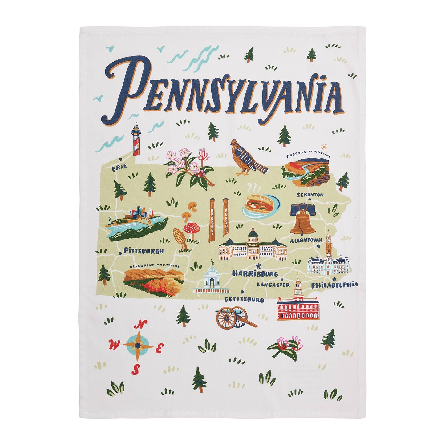 Pennsylvania Embroidered Pillow - Angela Staehling