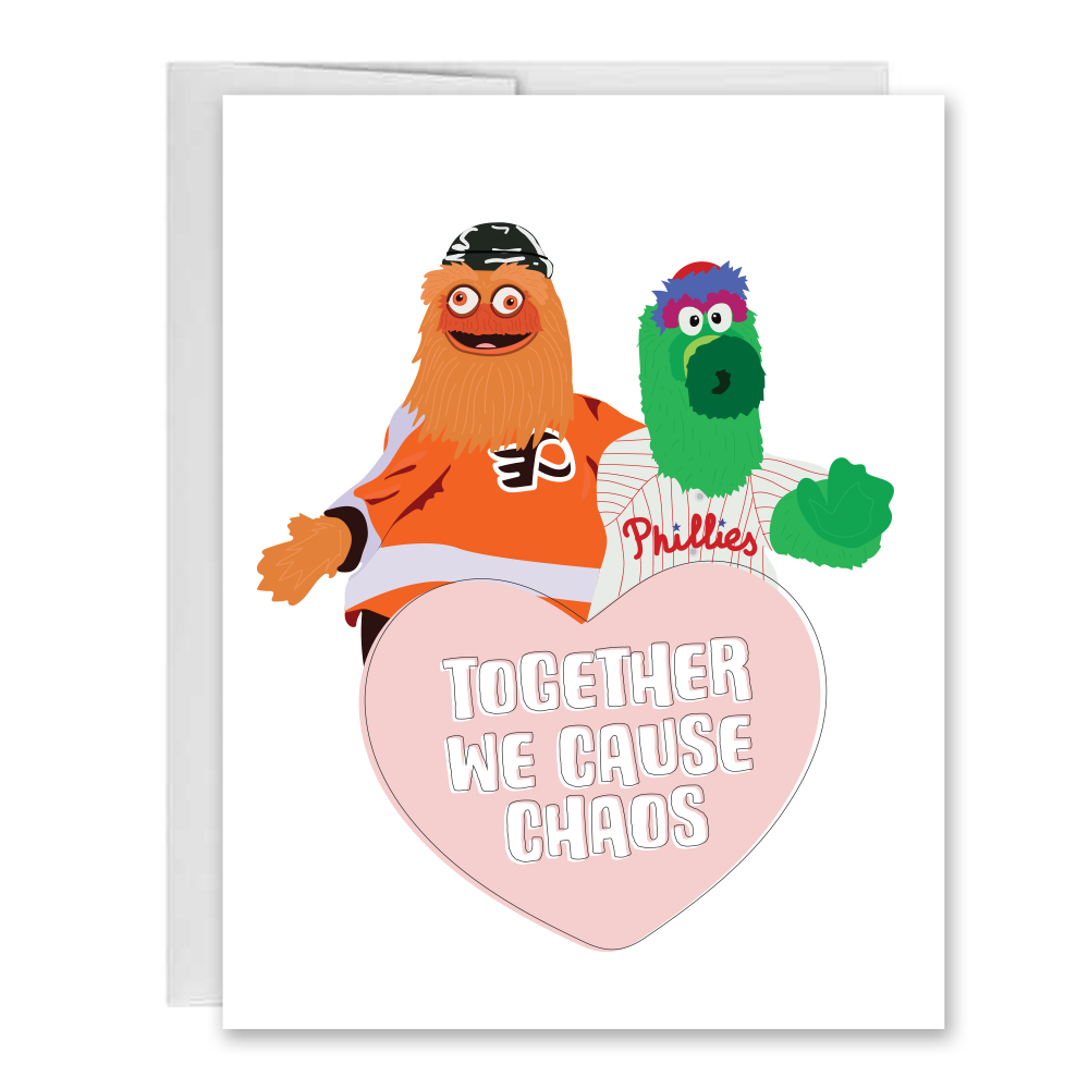 Together, We Cause Chaos Philly Love Valentines Day Card