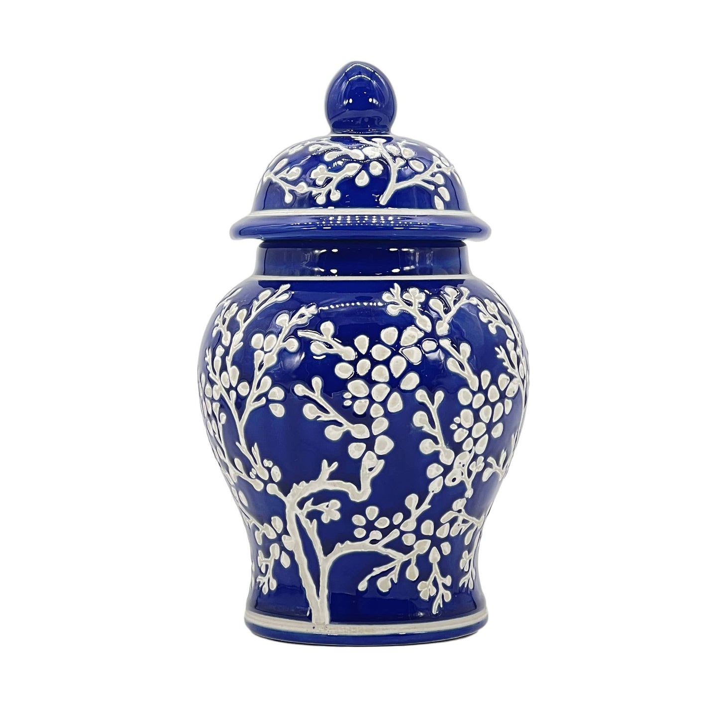 Small Chinoiserie Ceramic Decorative Tea & Ginger Jar 8"
