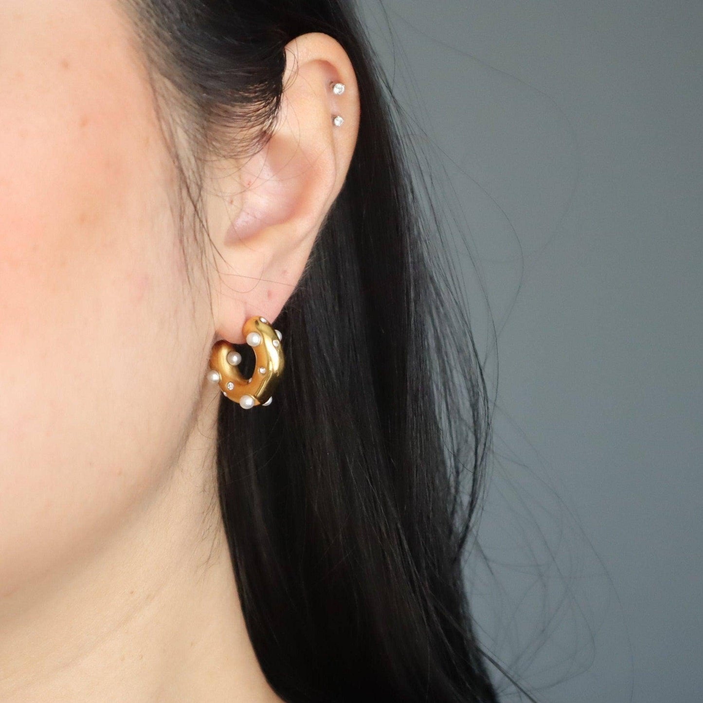 Pearl Dazzle Hoops
