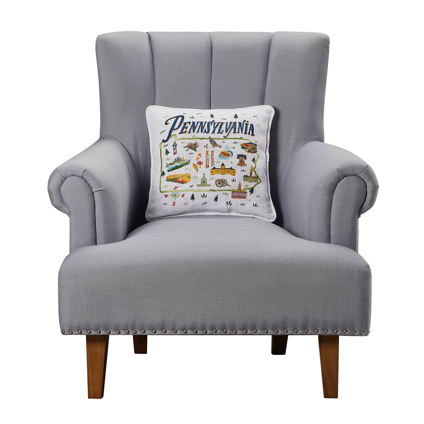 Pennsylvania Embroidered Pillow - Angela Staehling