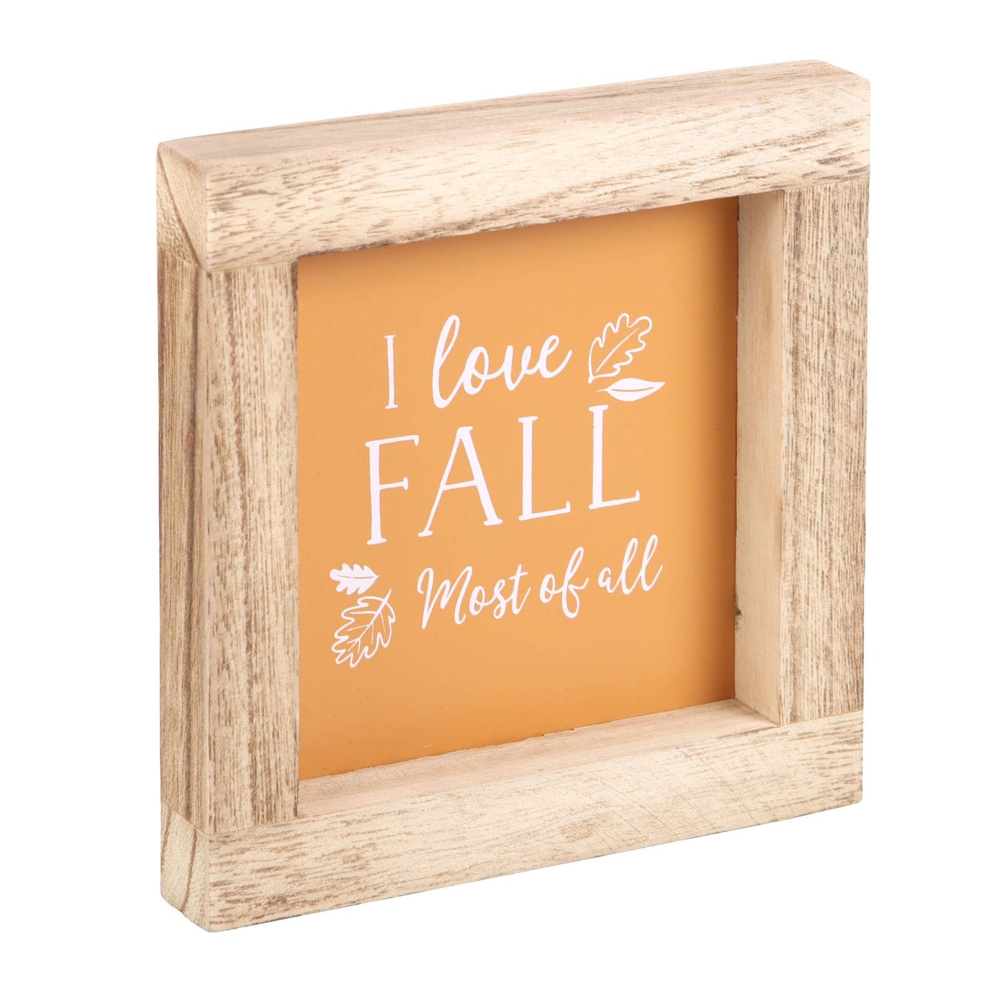 Orange I Love Fall Most of All Wooden Autumn Frame Sign