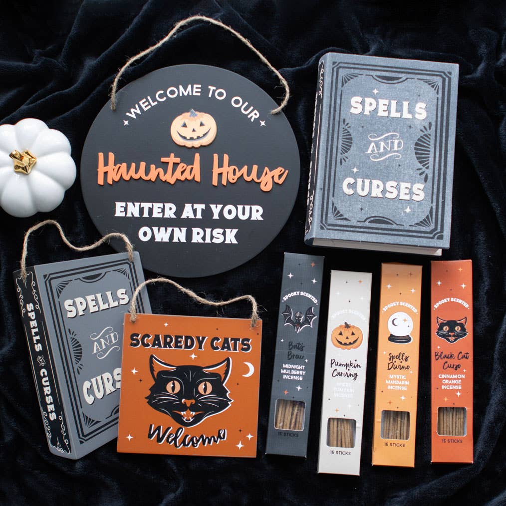 Spells and Curses Book Shaped Halloween Storage Box