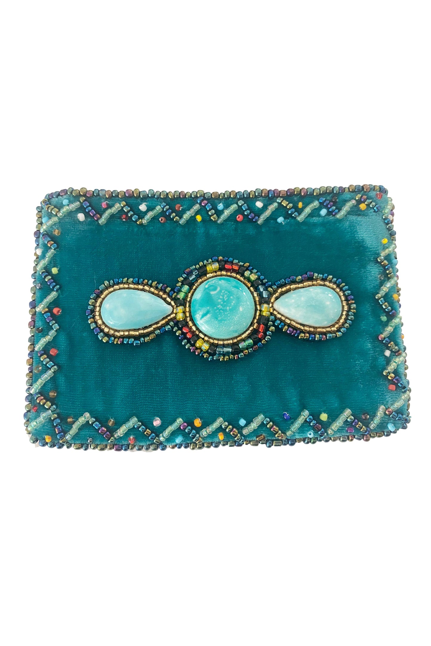 Gem Rectangle Velvet Coin Purse