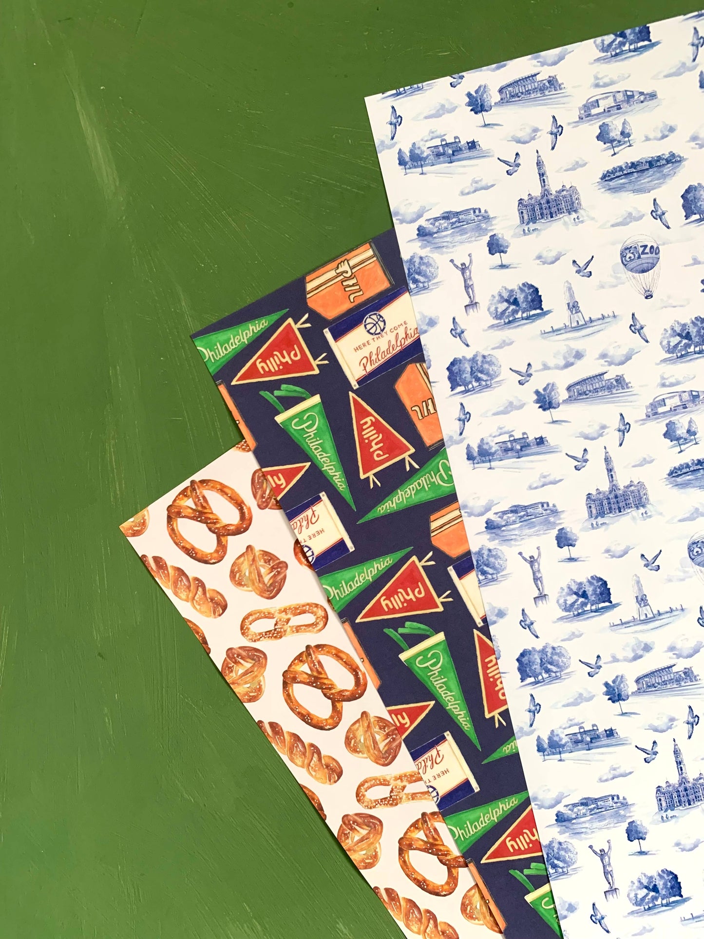 Philly Sports Flags Wrapping Paper