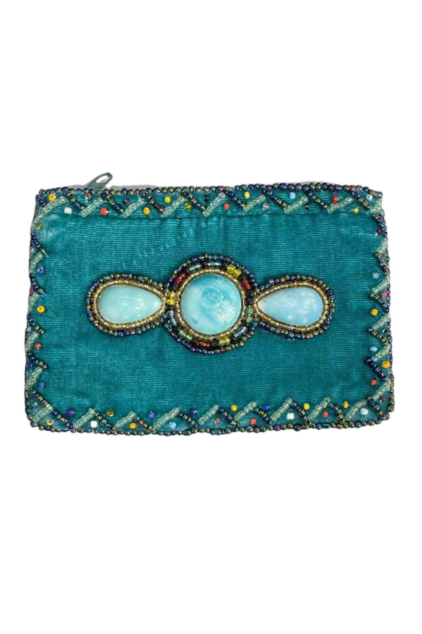 Gem Rectangle Velvet Coin Purse