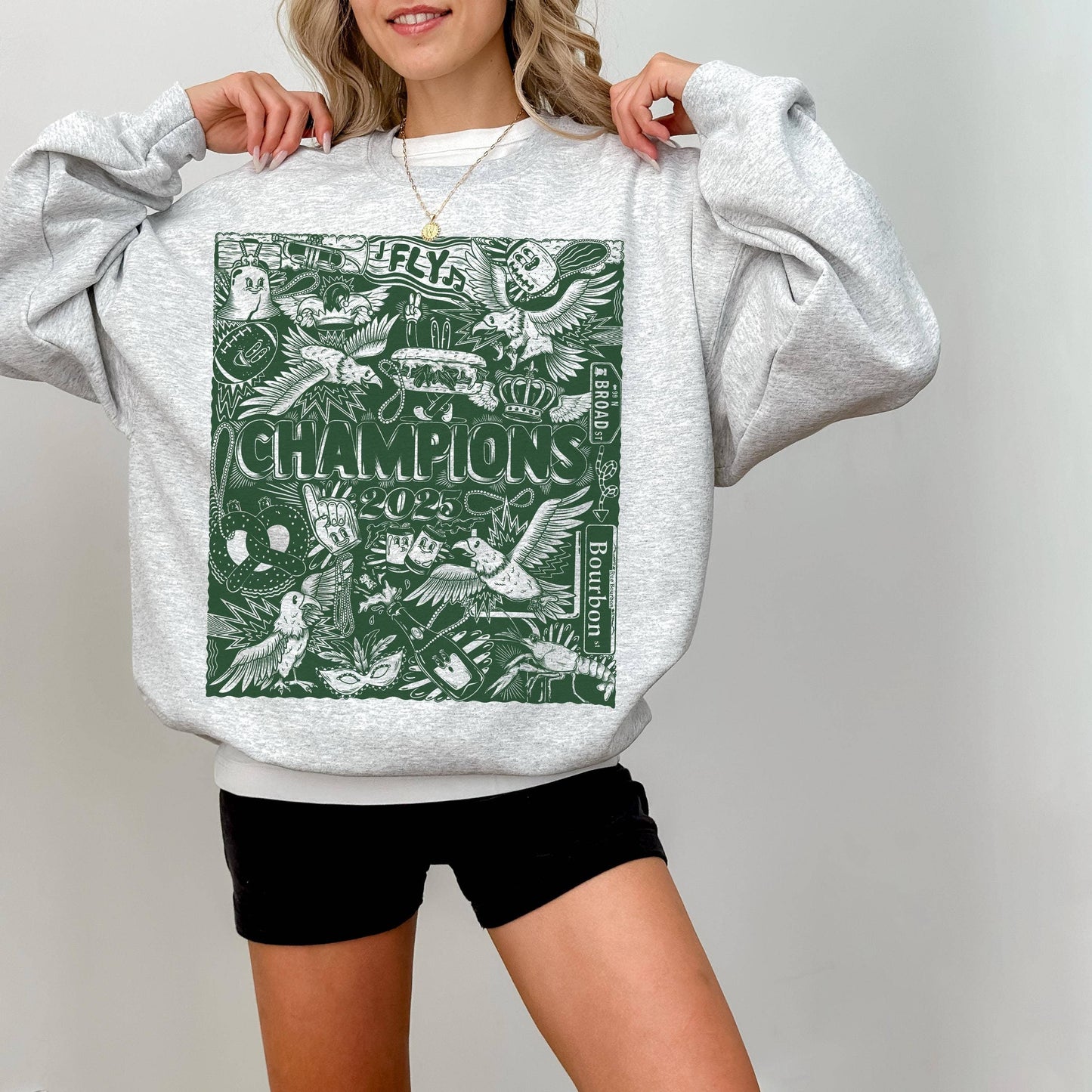 Vintage Eagle Shirt, 2025 Champions Game Day Philly Sweater
