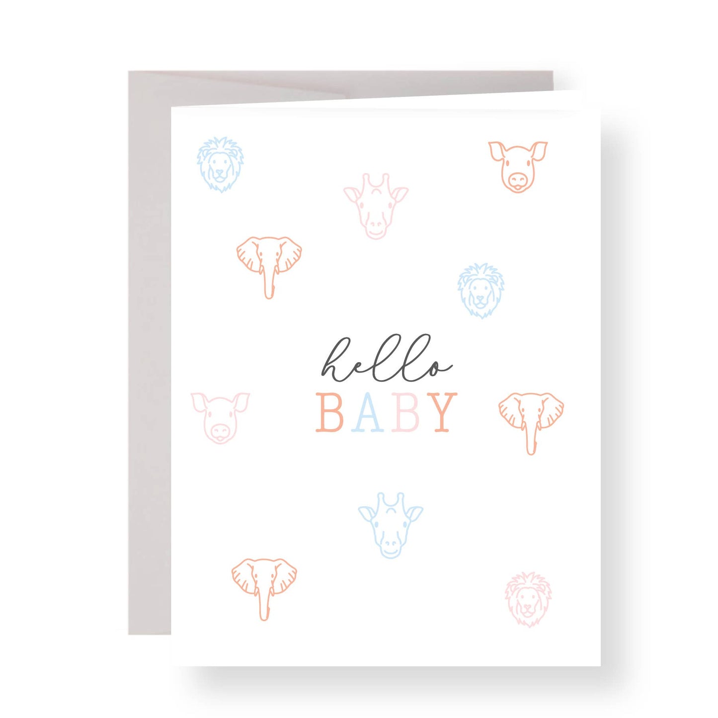 Hello Baby Animals Greeting Card