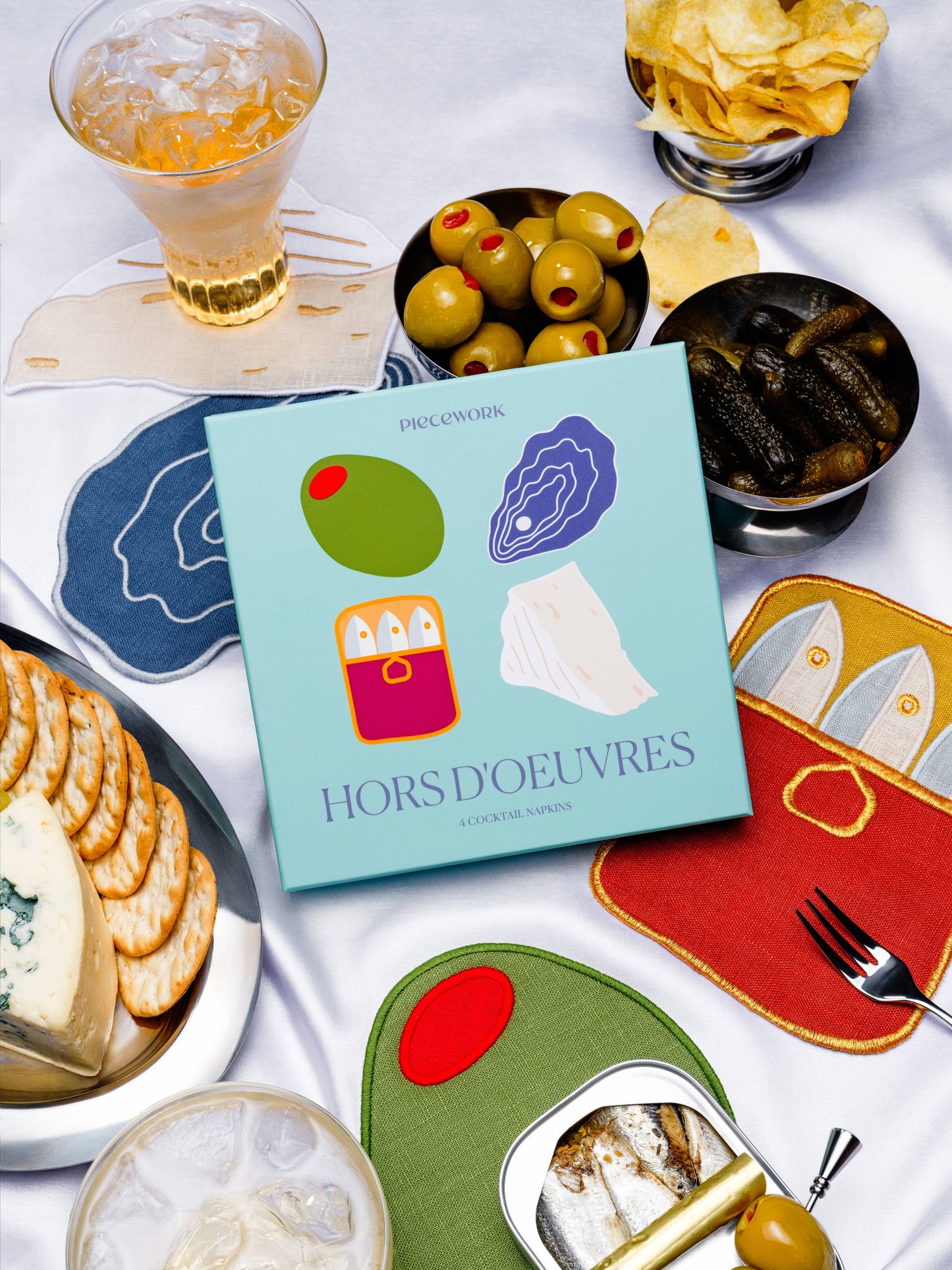 ✨NEW✨ Hors D'Oeuvres Cocktail Napkins - Set Of 4
