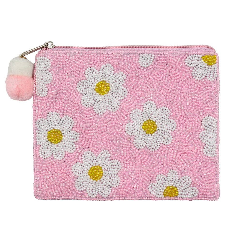 Daisies Beaded Pouch LAC-CP-1561