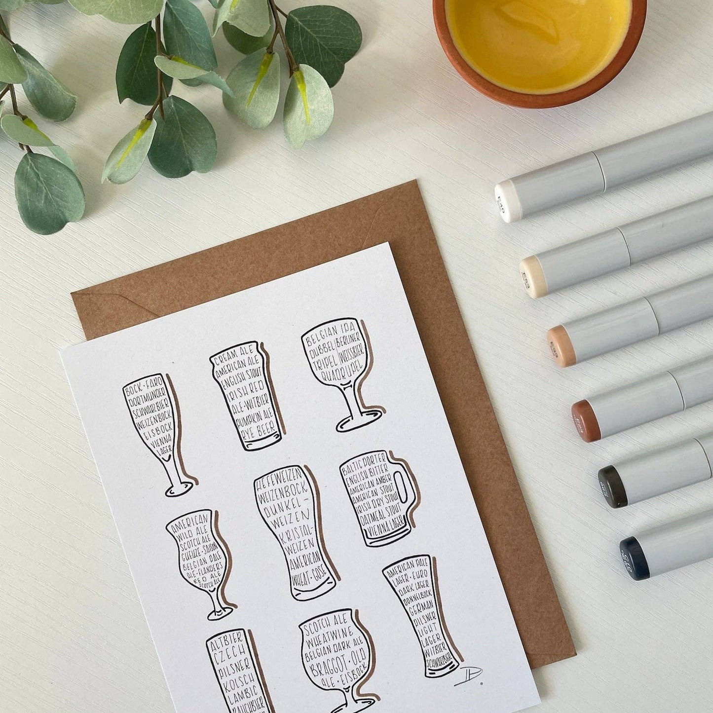 Beer Glass Styles | Recycled Cardstock Print