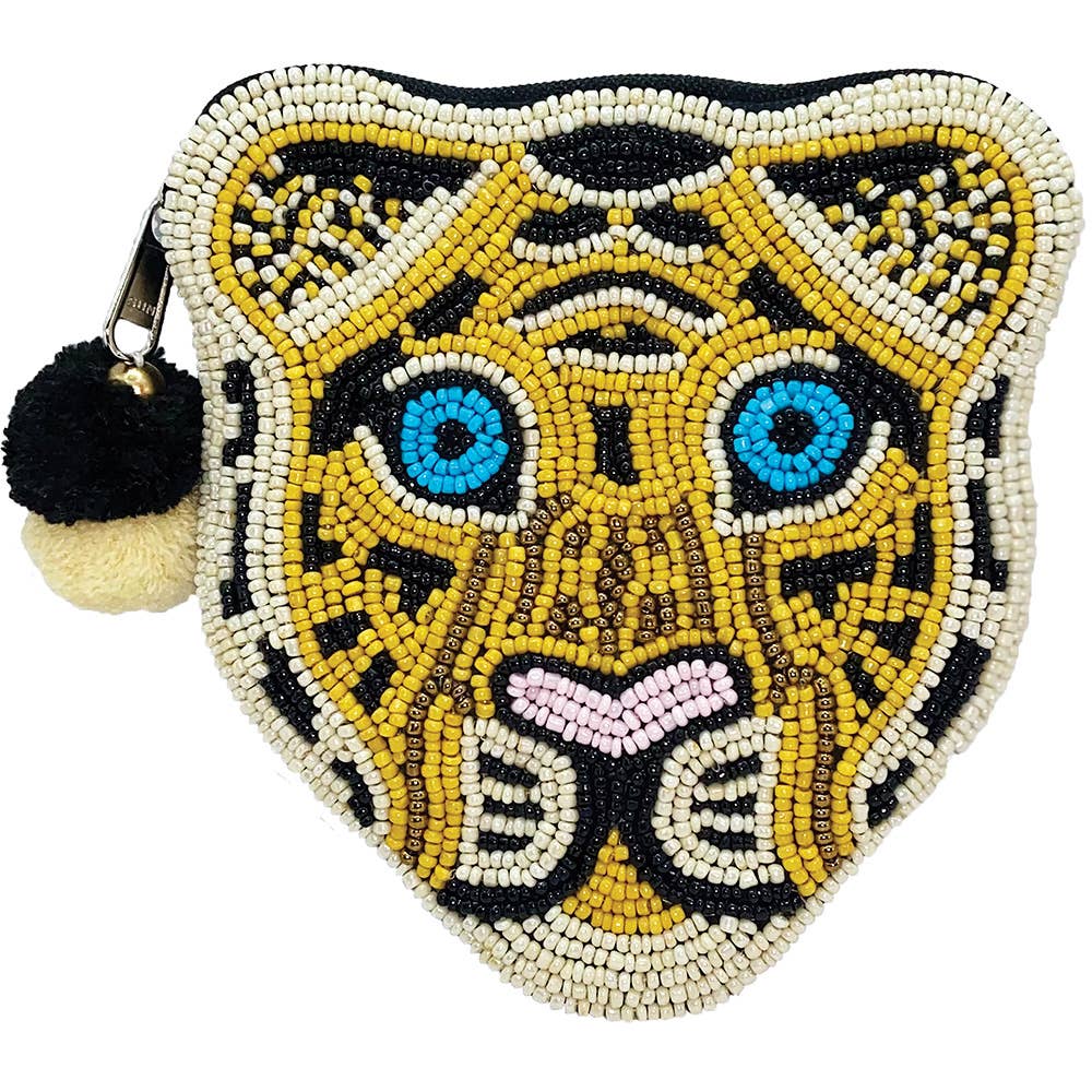 Leopard Beaded Pouch