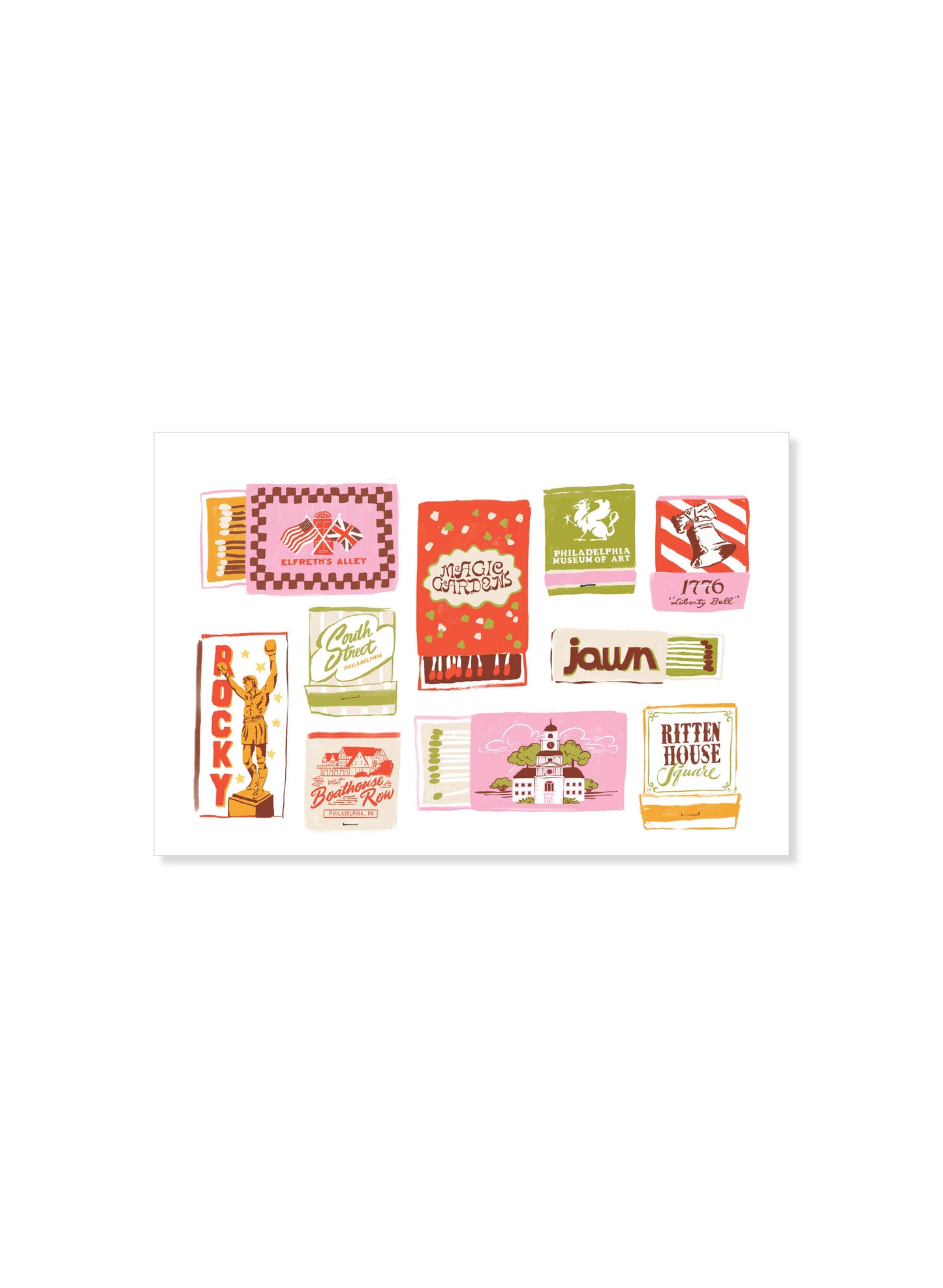 Philadelphia Matchbook Postcard