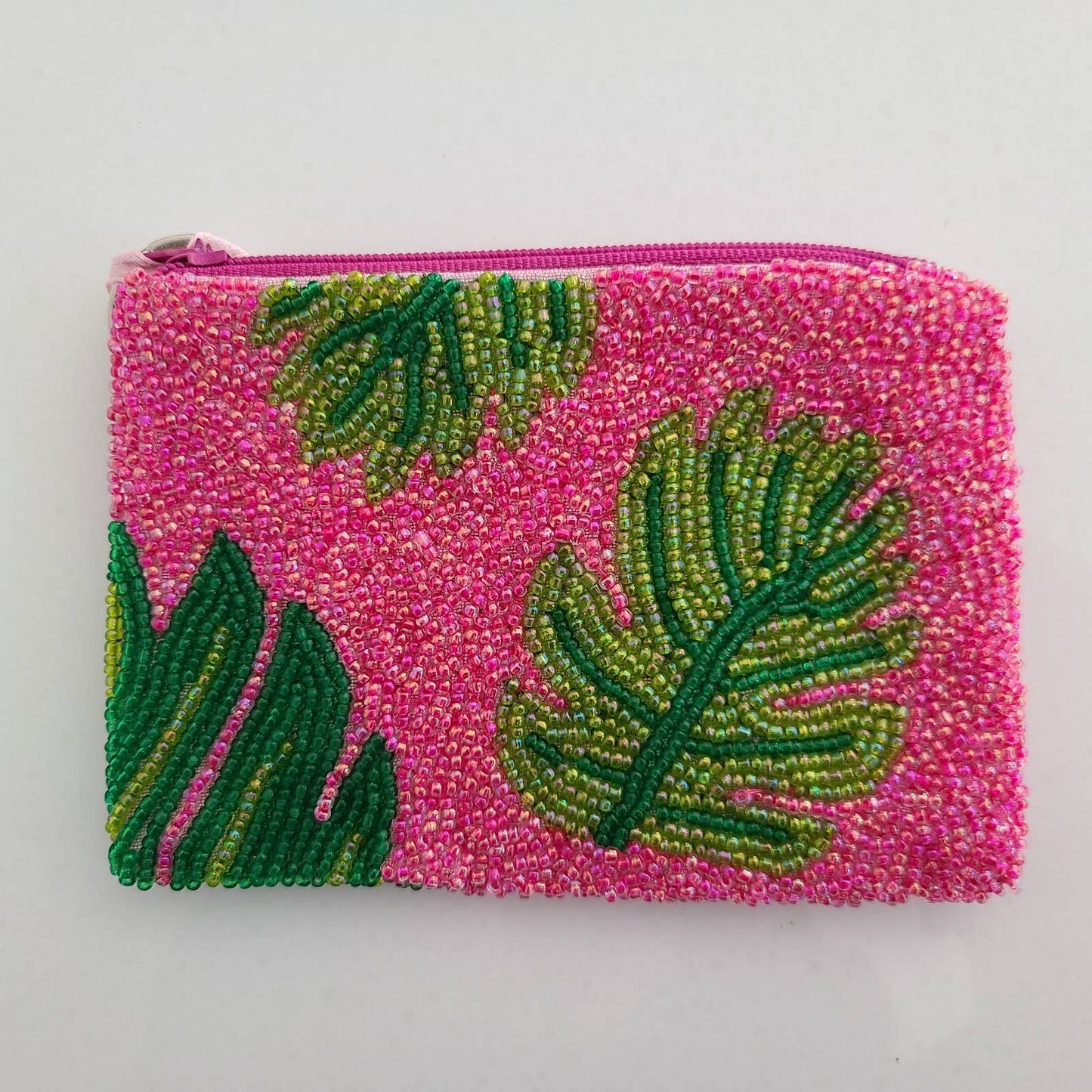 Pink Beaded Pouch