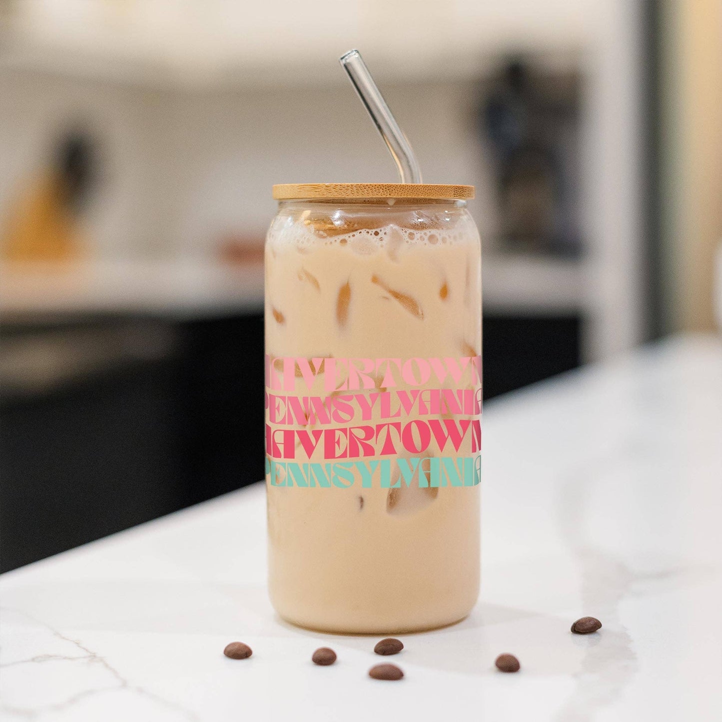 16oz Cold Brew Glass-Retro Wave Havertown Pennsylvania