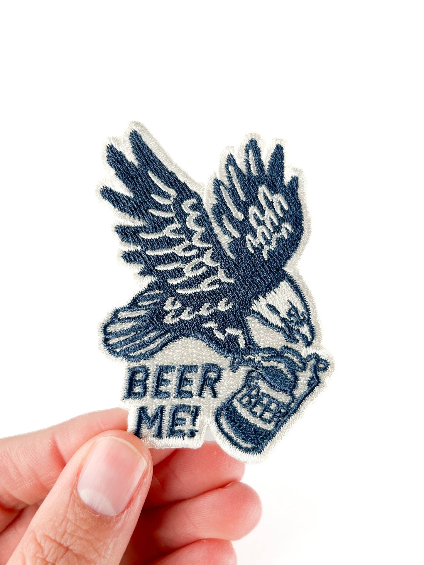 Beer Me Eagle Patch Embroidered Iron-On Patch for Hats