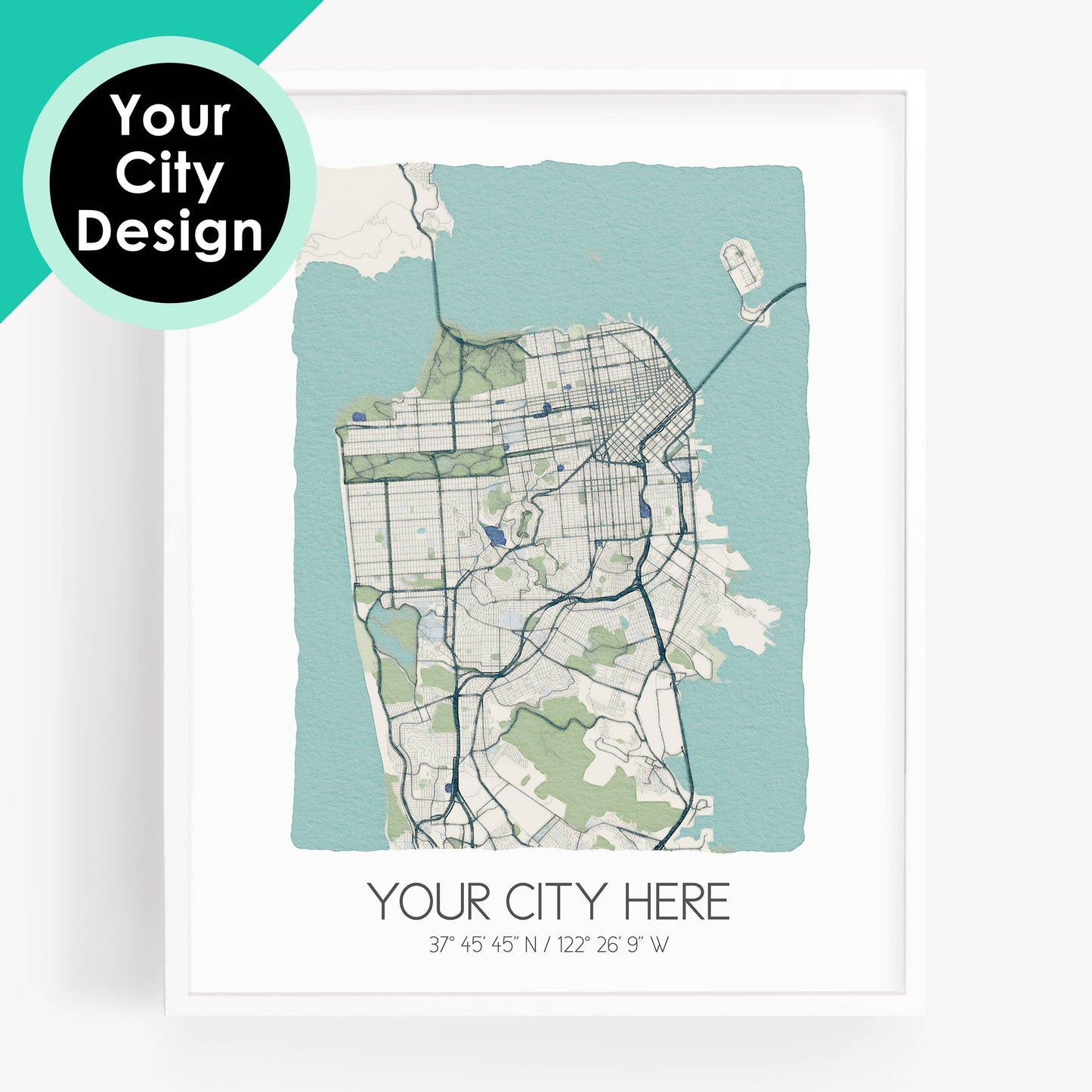 Delco City Map Print