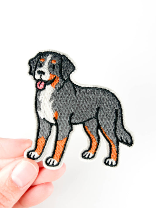 Bernese Mountain Dog Embroidered Patch | Iron On Patch