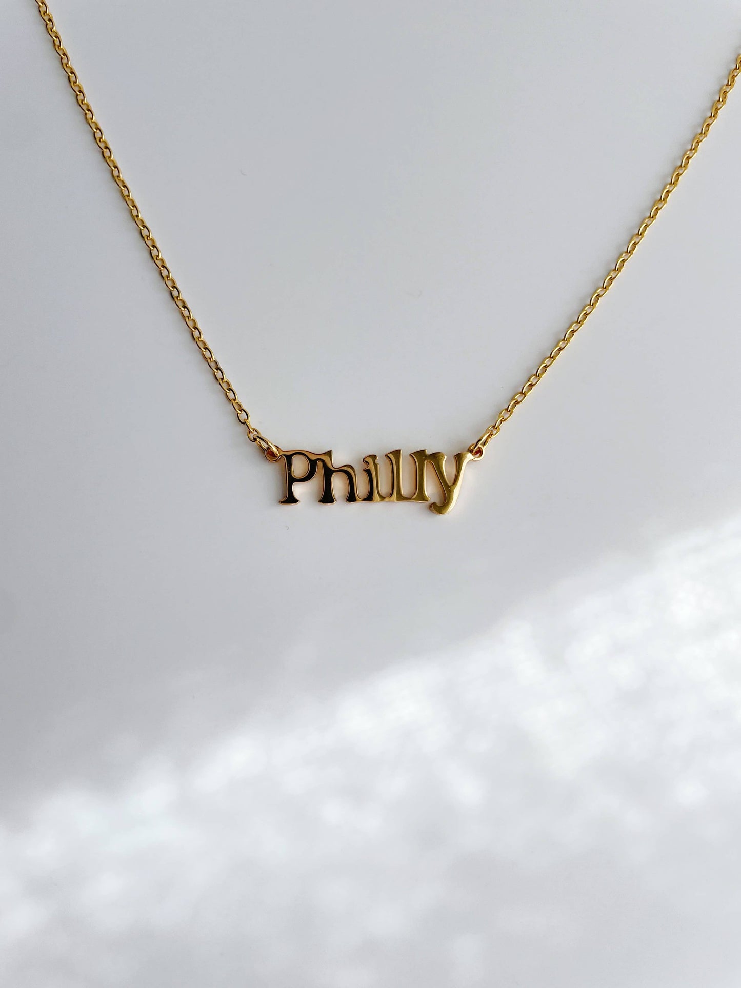 PHILLY Necklace ~ Gold Philadelphia themed Pendant