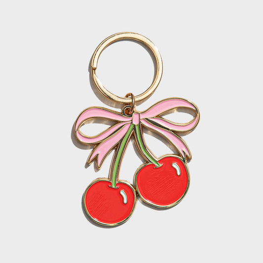 Cherries Enamel Keychain Bag Charm