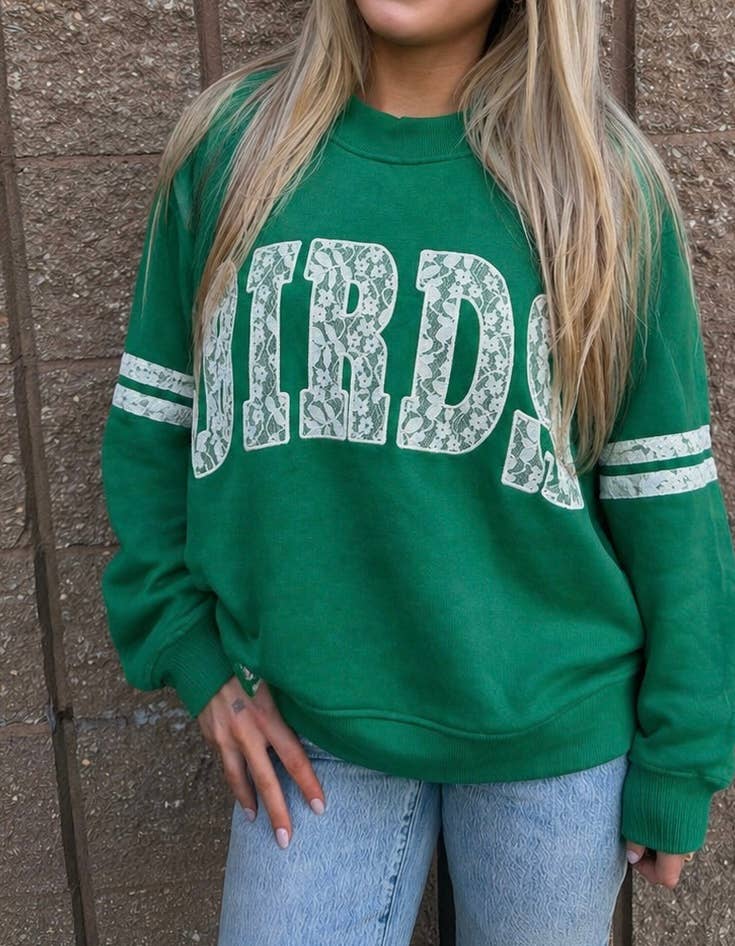 Lace Appliqué Mockneck