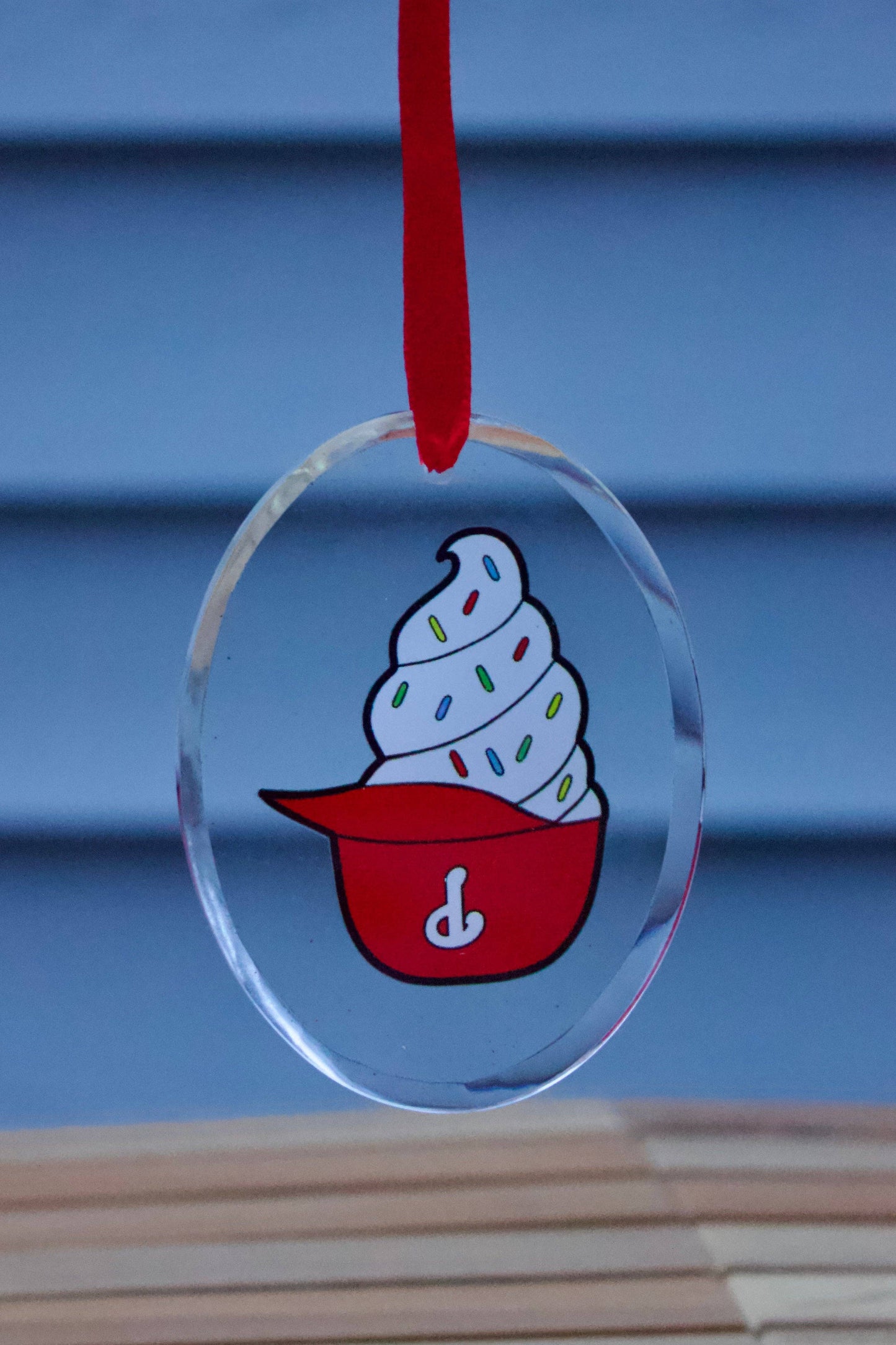 Philadelphia Phillies Ice Cream Helmet Glass Ornament