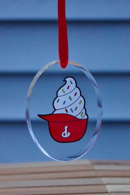 Philadelphia Phillies Ice Cream Helmet Glass Ornament