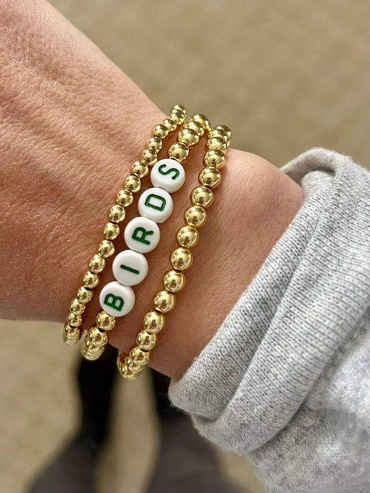 Birds Green Letter Bracelet