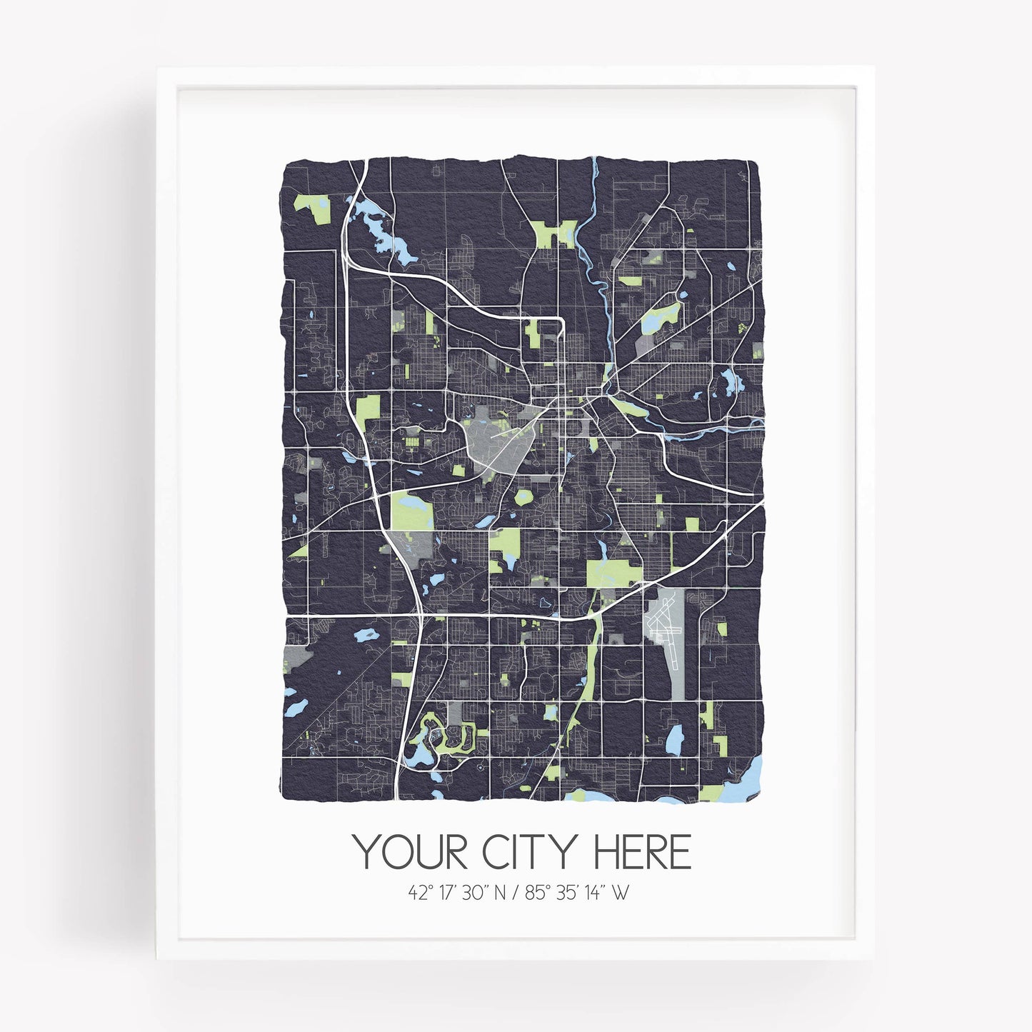 Delco City Map Print