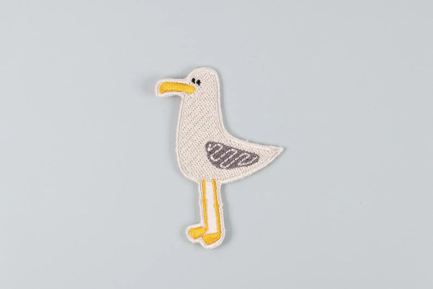 Seagull Embroidered Iron-On Patch Coastal Bird Design Beach