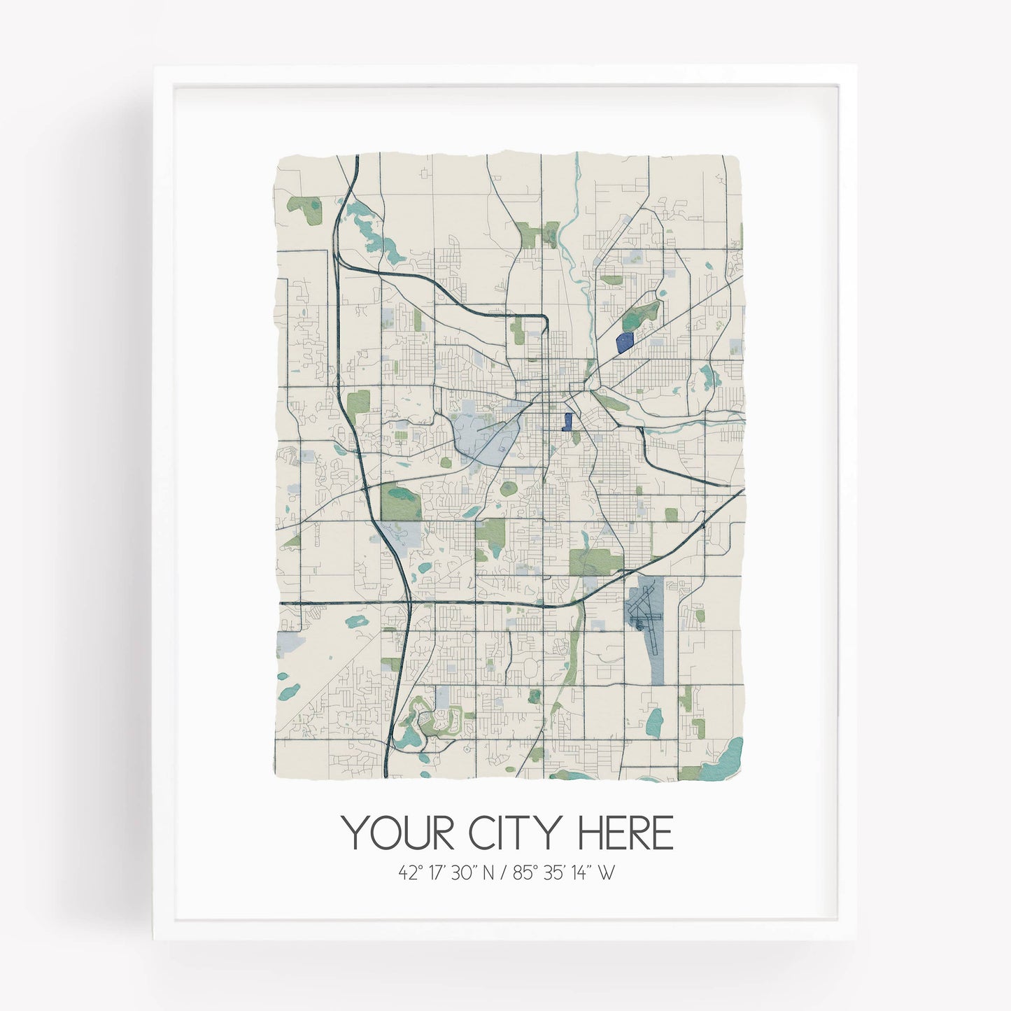 Delco City Map Print