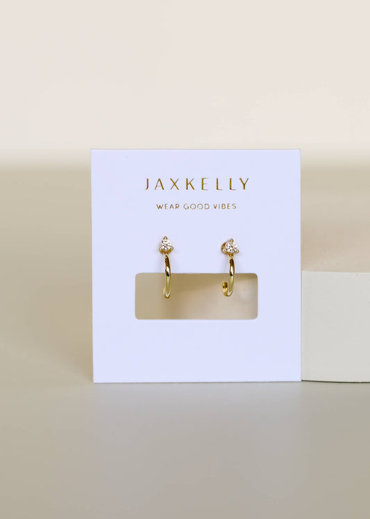 Open Mini Hoop - Champagne & Gold Earrings