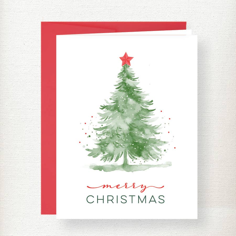 Christmas Tree & Dots Greeting Card